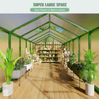 Greenhouse, Greenhouse for Outdoors, Polycarbonate Greenhouses with Quick Setup, Aluminum Frame and Roof Vent, Lockable Door for Backyard, Green Houses for Outside Garden Backyard, Patio