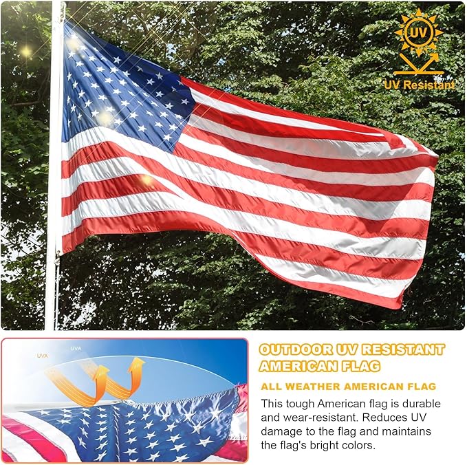 4x6 American Flag Outdoor Heavy Duty,4by 6 American Flag,US Flag,4' x 6' America Flag,America Flags For Outside 4x6,Embroidered USA Flags 4x 6,Long Lasting 4 by 6 Best High Wind all Weather US Flags
