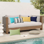 Decorative Outdoor Water Repellent Throw Pillows with Inserts, Set of 4, 20" x12" Pillows for Patio, Backyard, Bed, Couch, and Patio Furniture, Gray Stripe