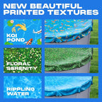 18 ft Above Ground Round Pool Cover, Rippling Water Design, Extra Thick & Durable, Sapphire Series of Premium Cold and UV-Resistant Pool Cover