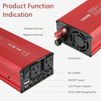 Fancy Buying 1000W/2000W(Peak) Power Inverter for Vehicles, DC 12V to 110V AC Converter with Dual AC Outlets and Dual USB Car Charger for Car Laptop Computer
