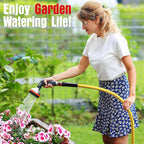 Heavy Duty Garden Hose 25ft x 5/8", NON-EXPANDABLE Flexible Water Hose for Outside, Kink Resistant Lightweight Hybrid Hose, Leakproof Rubber Hose for Outdoor, Yard, Car Wash, Garden