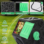 Athena Collection Compost Tumbler, 17 Gallon Single Chamber Outdoor Rotating Composter Bin with Gloves, Easy-Turn BPA-Free Plastic Compost Barrel for Backyard Garden, Patio, Kitchen Food Waste