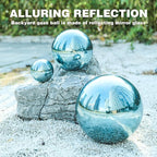 VCUTEKA Gazing Ball, Polished Glass Mirror Hollow Sphere for Garden, Lawn, Yard, Outdoor Decoration, Reflective Garden Globe, 3 Psc