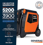 Generac 5,200-Watt Dual-Fuel Portable Inverter Generator - Gas and Propane Compatible - Quiet Operation - Clean, Stable Power - CA Compliant - Great for Home Backup, Camping, and RV Use