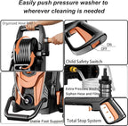 2025New Pressure Power Washer 4500PSI with 4 Quick Connect Nozzles,Inlet Hose & Filter, Foam Cannon for Cars/Fences/Driveways/Patios/Home Cleaning(Red)