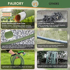 Non-Expandable Garden Hose 75 ft, Ultra Lightweight Flexible Water Hose with 10-Pattern Nozzle, Leak-Proof, High-Density Fabric, Thickened Connector, Shut-Off Valve for Yard, Lawn, Outdoor