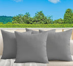 18" x 18" Throw Pillows, Outdoor Waterproof Pillows with Inserts, Square Decorative Pillows for Patio Furniture Garden Couch Sofa Home(Light Gray, Set of 4)
