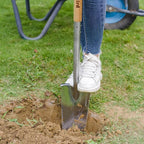 Berry&Bird Trenching Shovel, Garden Drain Spade Shovel with Wood Handle, 42.5" Stainless Steel Gardening Planting Spade, Heavy Duty Root Cutter Shovel Trench Shovel for Digging Transplanting & Edging