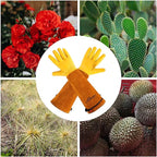 Gardening Gloves for Men&Women, [2024 Updated] Professional Rose Pruning Gloves Thorn Proof, Adjustable Cuff, Breathable Leather Cowhide Long Garden Gloves,Garden Gifts & Tools for Gardener,Yard Work