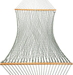 Original Pawleys Island Deluxe Meadow DuraCord Rope Hammock – 13 ft. x 60 in., 2-Person, 450 lb Capacity, Oak Spreader Bar, Zinc-Plated Hardware, Handcrafted in The USA
