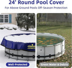 Pool Covers for Above Ground Pools - 24 ft Round Winter Pool Cover, Extra Durable Cold- and UV-Resistant Heavy-Duty Swimming Pool Cover for Winterizing