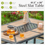 Sophia & William Patio Set with Umbrella Patio Dining Set for 6 with 13ft Rectangle Patio Umbrella Beige, 6 x Patio Chairs Grey, 1 Wood Like Outdoor Dining Table with Umbrella Hole for Lawn Garden