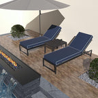 Chaise Lounge Cushions Outdoor Furniture 72 x 21 Inch Olefin Patio Lounge Chair Cushions 4'' Thick Waterproof Outdoor Chaise Cushion Weather Resistant Pool Lounger Cushion (Navy)