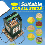 Upgrade All Metal Chew Proof Design Squirrel Proof Bird Feeder Large, 4 Drainage Holes for Easy Cleaning, Outdoor Hanging Window Feeder for Wild Birds