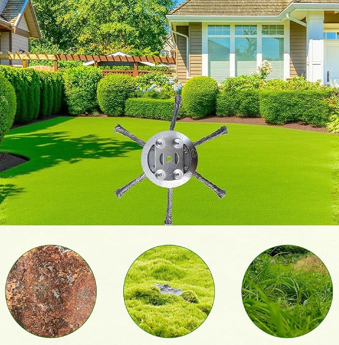 3 Pcs Steel Wire Grass Trimmer Head, String Trimmer Replacement Head, 6 Inches Universal Steel Wire Weed Trimmer Head for Electric Battery Powered Cordless String Trimmer (3, Silver)