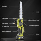 SEYVUM Brushless 12 Inch Chainsaw Cordless, 20V Battery Chainsaw with 2 x 4.0Ah Batteries, 2 x Chains, Electric Chainsaws with Tool-free Chain Tension, Auto Oiling for Wood Cutting Trimming Branch