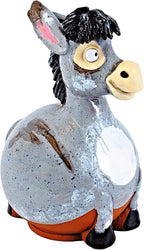 Ceramic Garden Decor - Donkey Lawn stake - Outdoor statue - Perfect, unique gifts for gardeners woman, men, yard gifts - Handmade, Frostproof