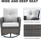 HUMMUH 8-Piece Outdoor Patio Furniture PE Wicker Patio Conversation Set,High Back Patio Couch with Ottomans Outdoor Chairs for Backyard,Porch,Deck