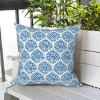 LVTXIII Outdoor Throw Pillows, Decorative Throw Pillows with Inserts, 16"x16" Square Pillows for Bed, Couch, Sofa and Patio Furniture, Set of 2, Celadon Geometric