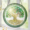 FLAGWIX Christmas Tree of Life Gifts for Women Men - Stained Glass Window Hanging 8 in - Xmas Birthday Gifts for Mom Grandma, Celtic Decor Suncatchers for Windows Hanging, Christmas Decoration