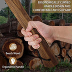 15.7" Hatchet Axe, Camping Hatchet, Hand-Forged Axe with Sheath for Wood Chopping, Splitting, and Carving, Bushcraft Axe with Beech Handle for Outdoor Survival and Garden Work