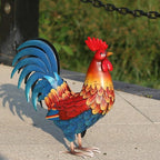 Kircust Metal Rooster Yard Art Statue, Chicken Garden Animals Sculpture Lawn Ornament Figurines Artwork for Outdoor, Patio, Backyard and Home Kitchen Decoration