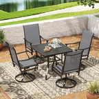 Soohow Outdoor Dining Chairs Set of 2, 360°Swivel Patio Dining Chair with Textilene Fabric, Outdoor Metal Armchair All Weather Resistant, Ergonomic Comfort, Perfect for Patio, Backyard, Balcony