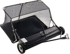 VEVOR 52 Inch Lawn Sweeper Tow Behind, 26 cu.ft. Large Pull Behind Grass Sweeper, Heavy Duty Leaf & Grass Collector with Dumping Rope Design, Adjustable Sweeping Height for Picking Up Debris & Grass