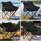 Oversized Portable Sauna Chair, Fast Folding Chair with Carrying Bag for Personal Home Sauna (Black)
