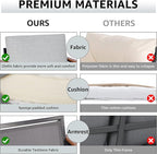 NATURAL EXPRESSIONS 4 Pieces Patio Furniture Sets,Outdoor Metal Sectional Furniture Modern Patio Conversation Set,Fauxwood Anti-Scald Armrest,Sling Mesh,Tempered-Glass Table,4" Olefin Cushions