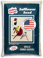 Valley Farms Safflower Seed Wild Bird Food (4 LB) Birdseed for Outside Feeders to Attract Cardinals, Titmice & Grosbeaks