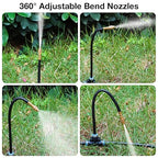 Mixc 50Ft 1/4" Drip Irrigation System,Garden Irrigation Kit with 12pcs Adjustable Copper Nozzles,Automatic Watering System for Outdoor,Raised Bed,Potted Plant,Lawn,Greenhouse Accessories for Yard