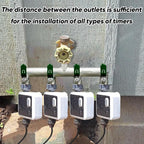 4 Way Garden Hose Splitter, Heavy Duty Brass Nickel Plated Rust Resistant Faucet Manifold, 3/4" Frost Resistant Outdoor Hose Adapter Connector，Hose Spigot Adapter with 4 large Green handles