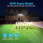 Olafus 80W Flood Lights Outdoor, Switch Controlled 8000LM LED Security Lights, IP65 Waterproof Outside Floodlights, 6500K Exterior Flood Light Fixture Wired for House Yard Porch Eave Black