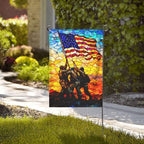 4th of July Garden Flag Independence Day Decorations Vertical Double Sided Outdoor Yard Flags 12.5x18 Inch Burlap Banners for House Lawn
