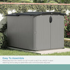 Suncast 138 Cu Ft Horizontal Outdoor Storage Shed, 57.5"x79.75"x52" Glidetop Outdoor Shed with Sliding Lid, Plastic Resin Storage Sheds with Floor for Bikes, Motorcycles, & Lawn Mower, Made in the USA