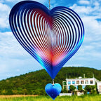 DJUAN Wind Spinners Outdoor Garden Decor 12inch Blue-Orange Love Heart Hanging Wind Spinner Metal Yard Art Decorations Kinetic Wind Sculptures & Spinners Birthday Gifts for Women, Mom, Grandma