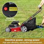 20 Inch 141cc Self Propelled Gas Lawn Mower, 4-Stroke Engine with 50L Grass Catcher, 7-Position Height Adjustment & Foldable Handle, Lawn Mower for Yard & Garden