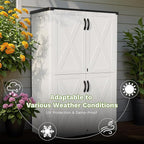 Greesum Outdoor Storage Cabinet, 50 Cu.Ft Deck Box Without Shelves, Waterproof Plastic Storage Bin for Patio Cushions, Gardening Tools, Lockable and Sidehandles, UV Resistant, White