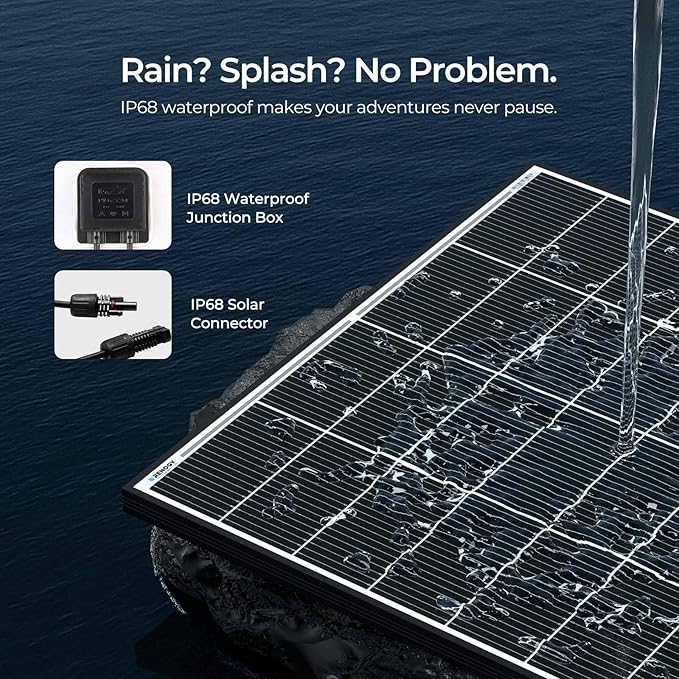 Renogy 320 Watts Solar Panels 4PCS 12V/24V N-Type 18BB Solar Panel Monocrystalline Total 1280W On/Off Grid Application Over 1000 Watt Solar Panel 25% High Efficiency for Homes Roof RV Boat Black