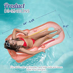 Pool Floats Adult Size Lounger with Cup Holder (2 Pack) Inflatable Floats for Swimming Pool Heavy Duty Lounger Floating Recliner Blow Up Floaties Water Floaty Lake Beach Tanning Float