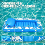 Pool Floats Inflatable Tanning Pool Lounger Float, 71" x 48" Large Pool Floats Adult with Pillow & Drink Holder,Sunbathing Water Lounge Floaties Tub Raft for Lake, Backyard, Beach Pool Party