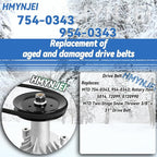 754-0343 954-0343 Drive Belt for MTD Two-Stage Snow Thrower, Rotary Item 5014 72099 0720990, Snow Blowers Drive Belt Replaces 754 0343 954 0343