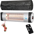 Outdoor Heater for Patio, 1500W Wall-Mounted Heater, Patio Heaters for Outdoor Use, 24H Timer, Waterproof, Carbon Fiber Tube, for Backyard Gazebo Garage Black