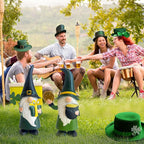 HONGLAND St. Patricks Day Decorations Outdoor Green Gnomes, Metal Gnomes Figurine Irish Leprechaun St Patricks Day Decor, Luck Shamrock Gnome for Home Outside Garden Lawn Party Yard Patio (14 INCH)