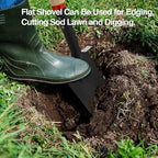 VNIMTI Spade Shovel for Digging, Heavy Duty Spade Shovel with Wooden D-Handle, Square Flat Shovel for Gardening and Edging, 45 Inches