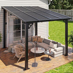 Aoxun 8'x10' Gazebo for Patio, Premium Pergola with Sloped Roof, Large Wall-Mounted Heavy Duty Awnings, for Backyard, Patio, Deck and More (Gray Polycarbonate Panel)