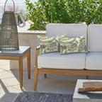 LVTXIII Set of 2 Outdoor Lumbar Pillows for Patio Furniture with White Piping, 12"x20" Fade Resistant Patio Lumbar Pillows with Inserts for Home Coach Sofa Use, Faylinn Shadow Paisley