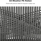 PURPLE LEAF Outdoor Patio Dining Set All-Weather PE Rattan Furniture Set with All Aluminum Frame Rectangular 9 Pieces Table and Chairs Set for 8 People Lawn Garden Backyard Deck, Grey